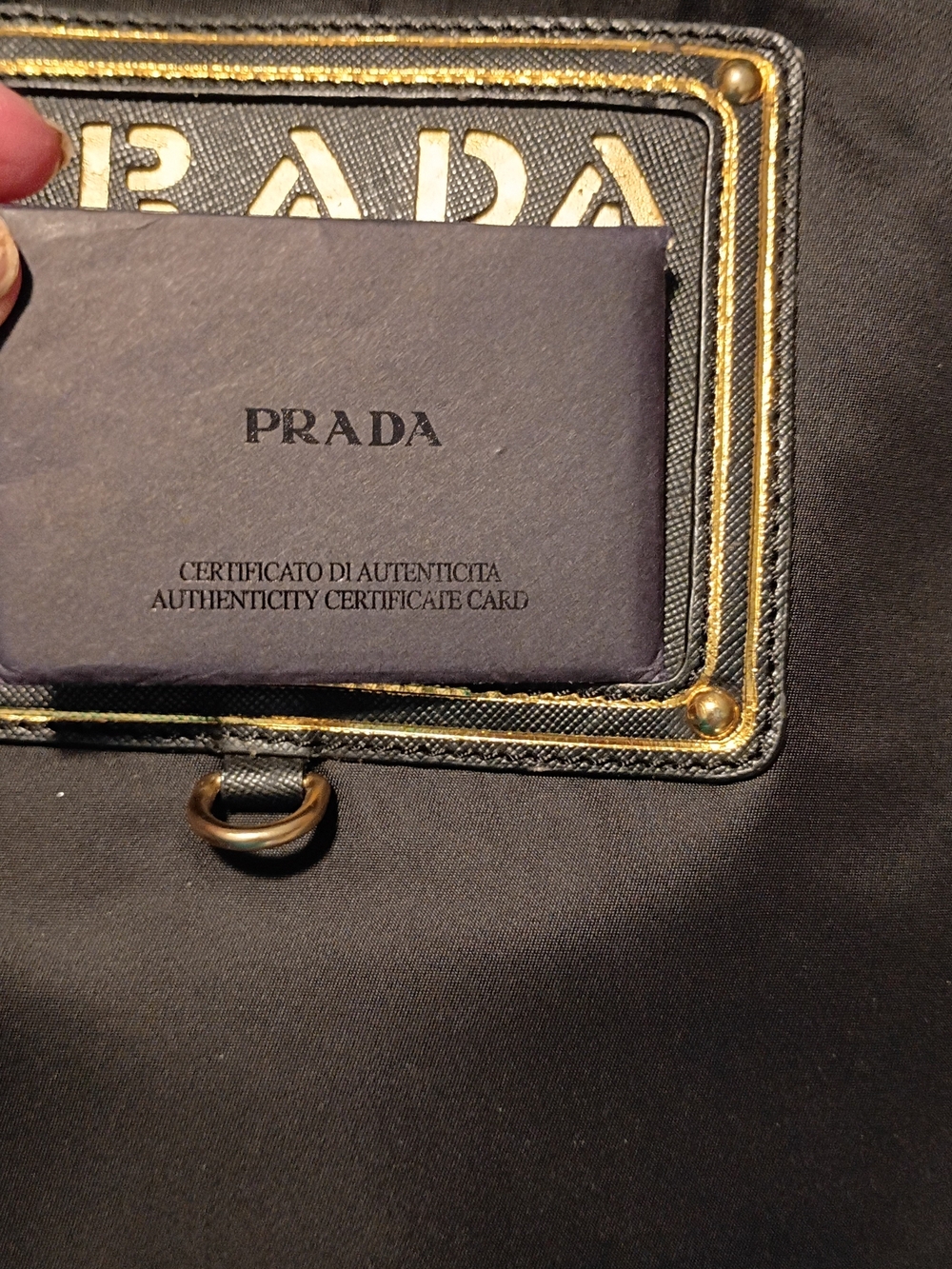 Prada Black Nylon Shoulder Bag with Gold Hardware - Picture 6 of 16